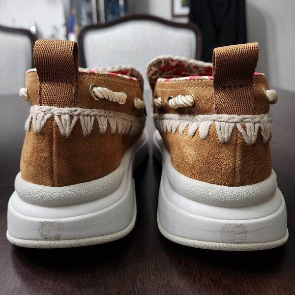 Mou Fringe Logo Suede Leather Bootie Size 38 - Picture 5 of 8